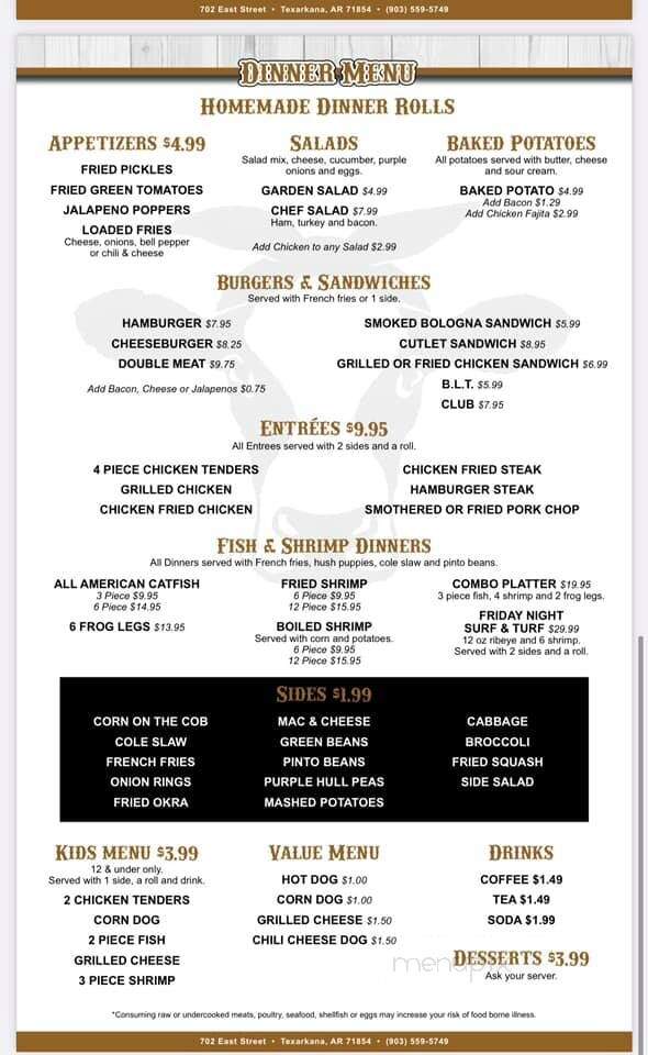 H & H Ranch House - Texarkana, AR menu_pic