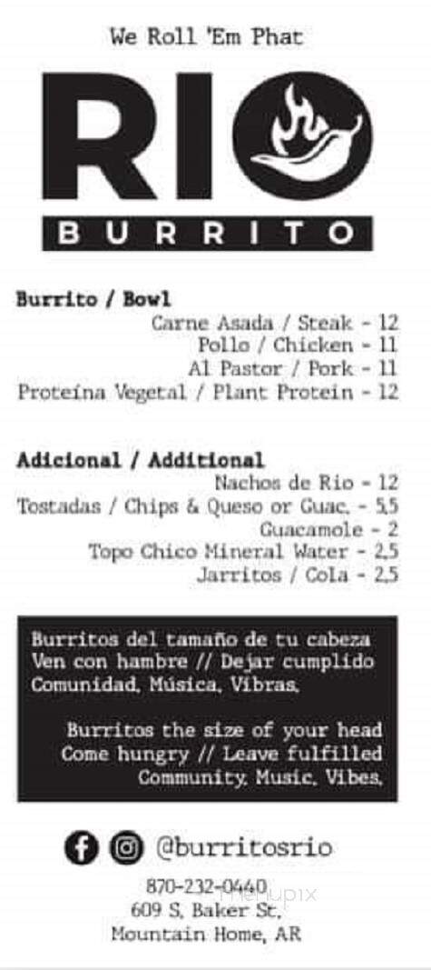 Rio Burrito - Mountain Home, AR menu_pic