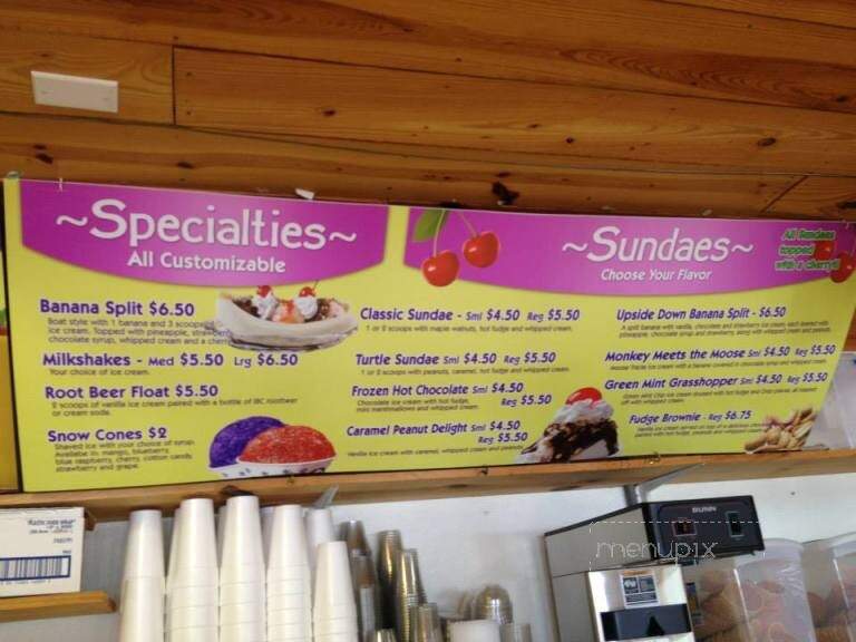 Haley's Ice Cream Store - Holden Beach, NC menu_pic