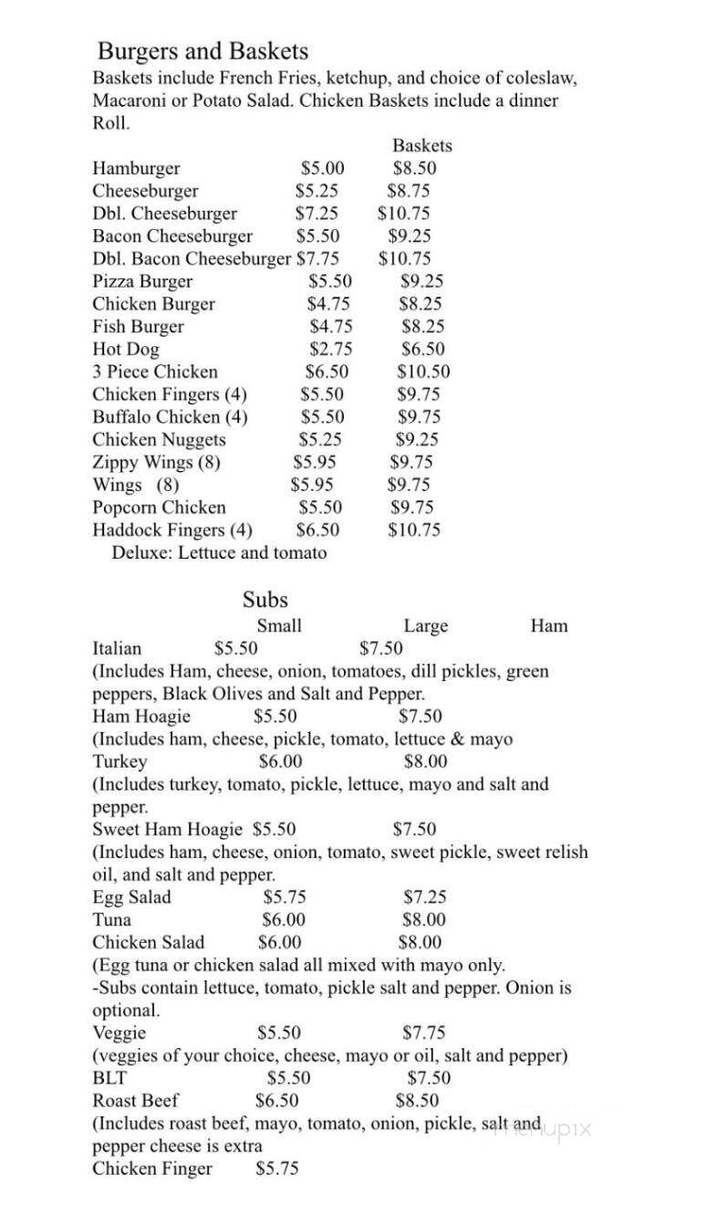 Jonesport Pizza Shop - Jonesport, ME menu_pic