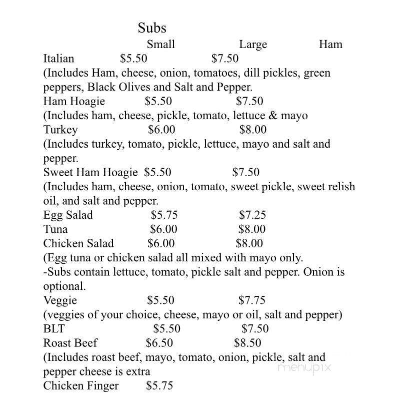 Jonesport Pizza Shop - Jonesport, ME menu_pic