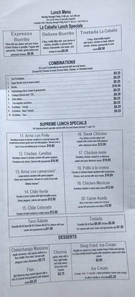 Rio Grande - Coulee Dam, WA menu_pic