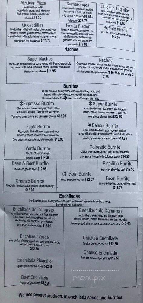 Rio Grande - Coulee Dam, WA menu_pic