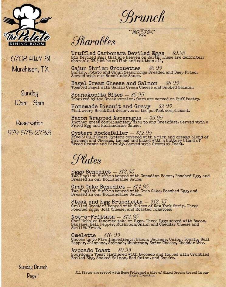 The Palate Dining Room - Murchison, TX