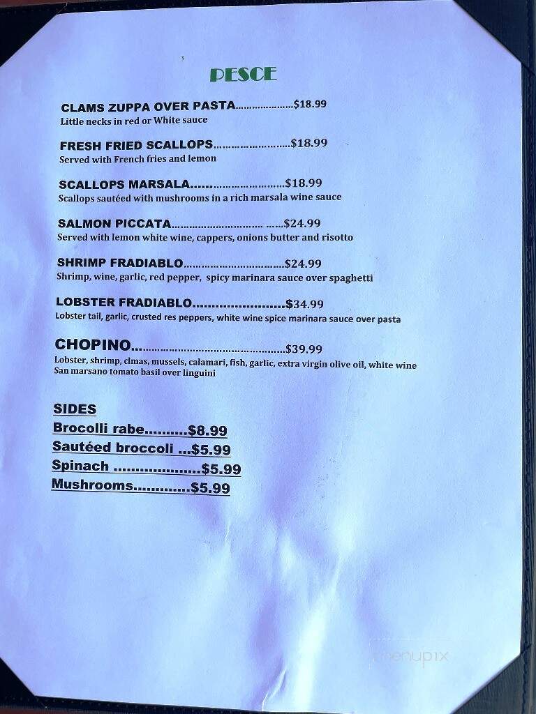 Frank and John from Italy on the Water - Smithfield, RI menu_pic