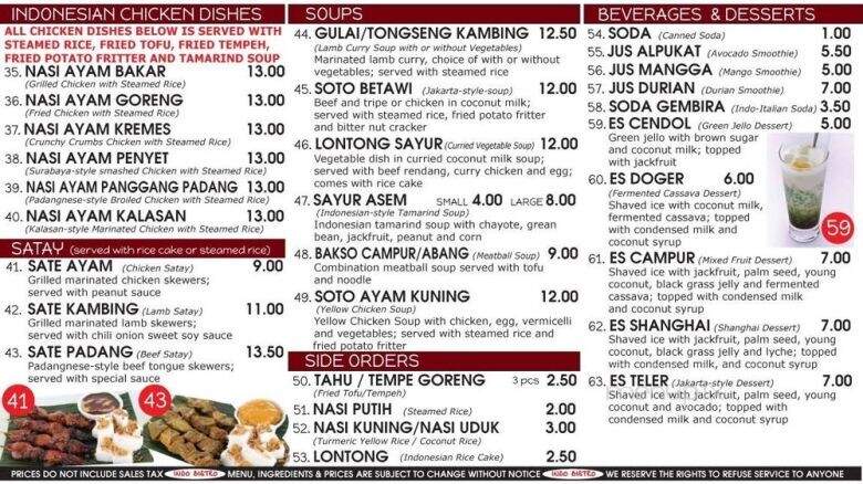 Indo Bistro Grand Terrace - Grand Terrace, CA menu_pic
