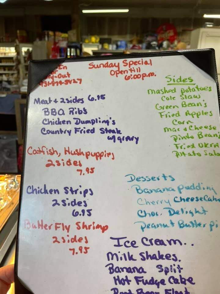 Forbus General Store - Pall Mall, TN menu_pic