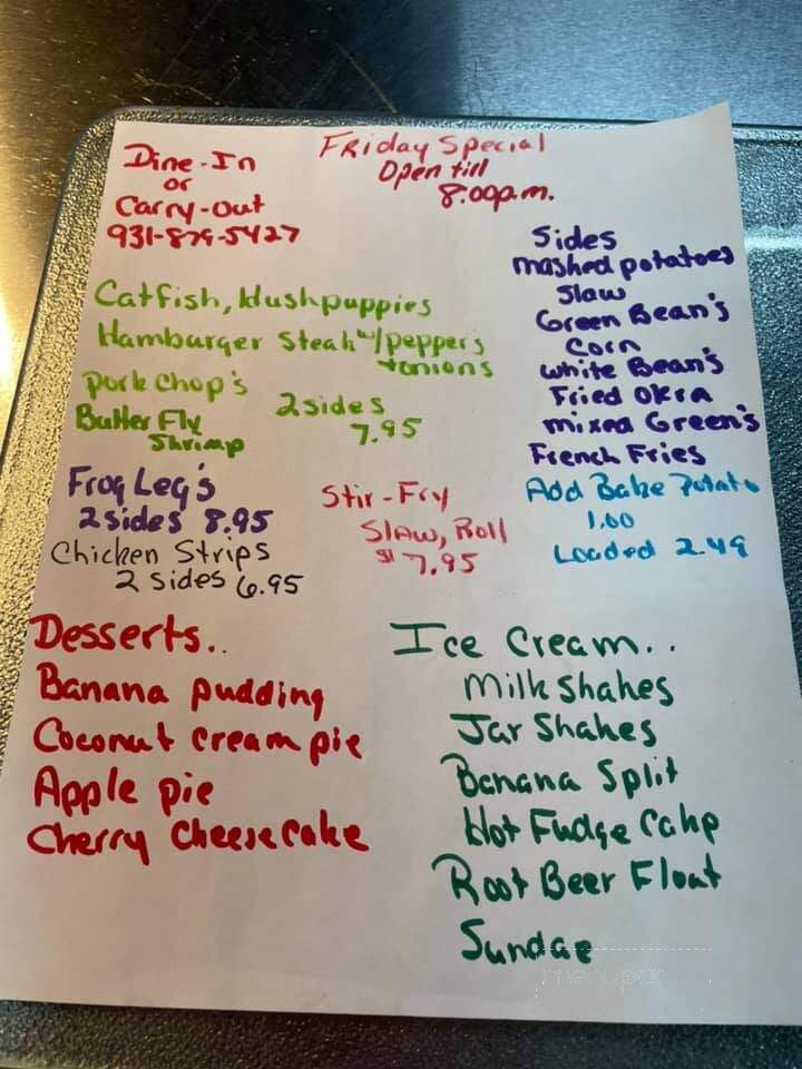 Forbus General Store - Pall Mall, TN menu_pic