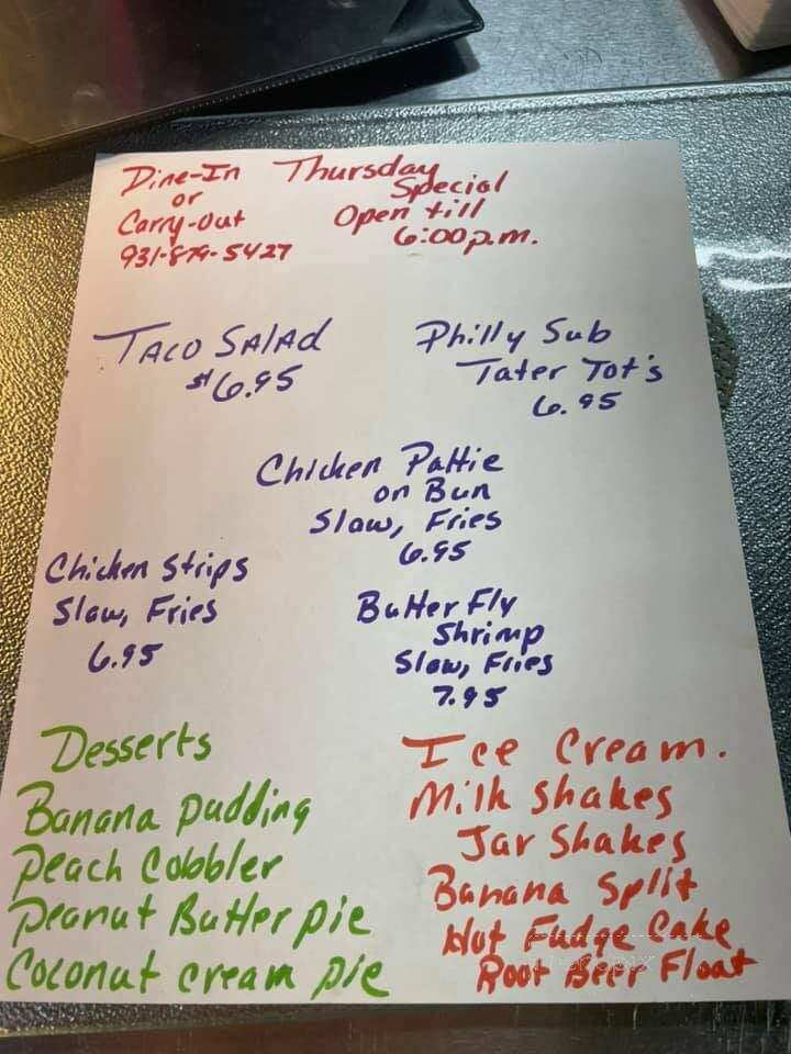 Forbus General Store - Pall Mall, TN menu_pic