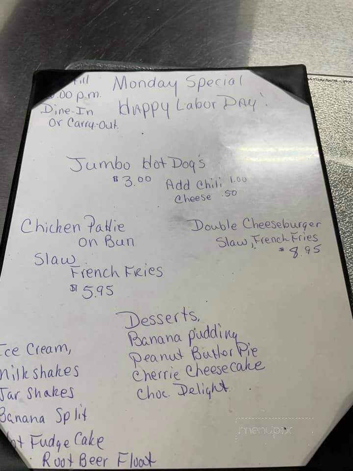 Forbus General Store - Pall Mall, TN menu_pic