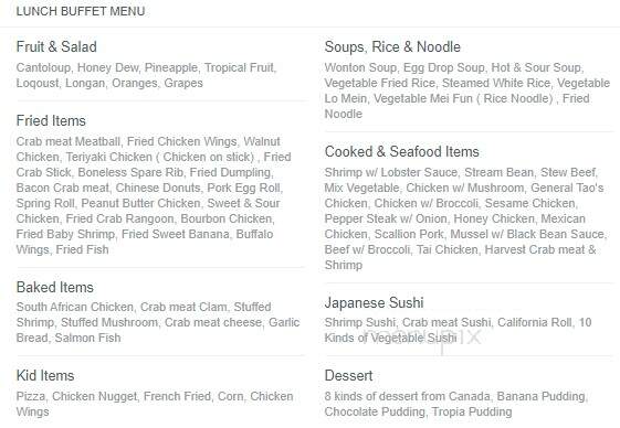 New Chinamen's Buffet - Colonial Heights, VA menu_pic
