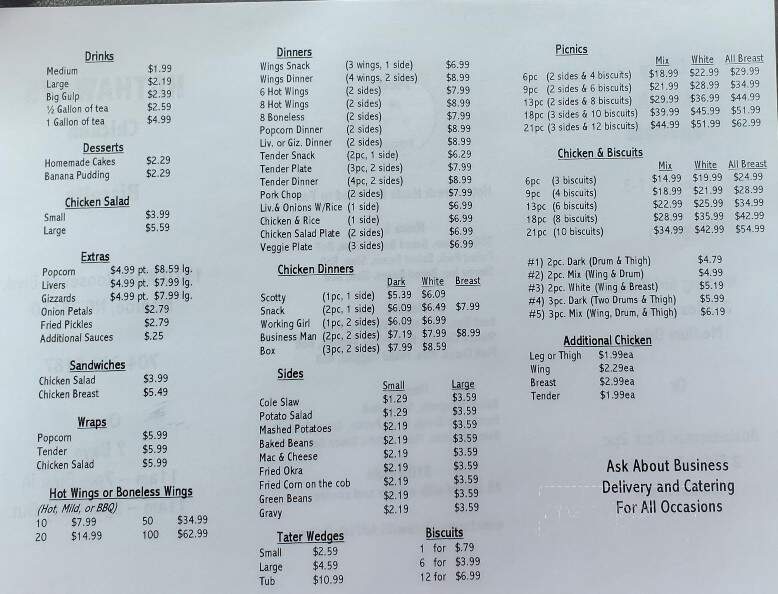 Hathaway's Fried Chicken - Monroe, NC menu_pic