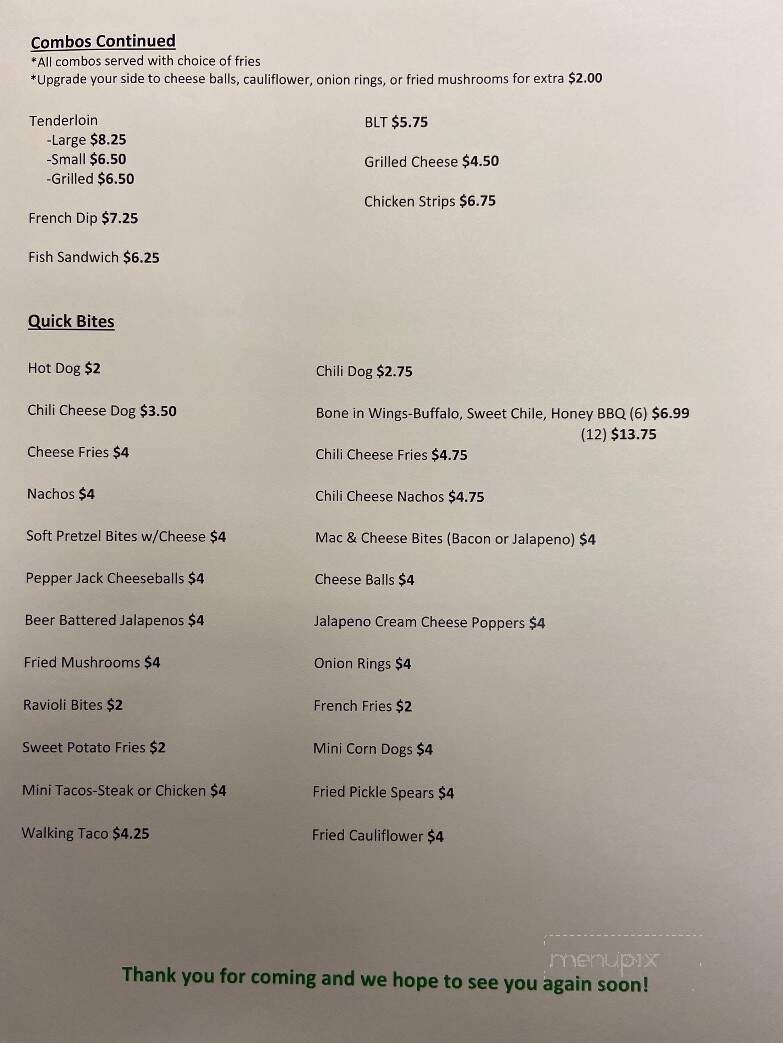 Green Acres Country Club Restaurant - Donnellson, IA menu_pic