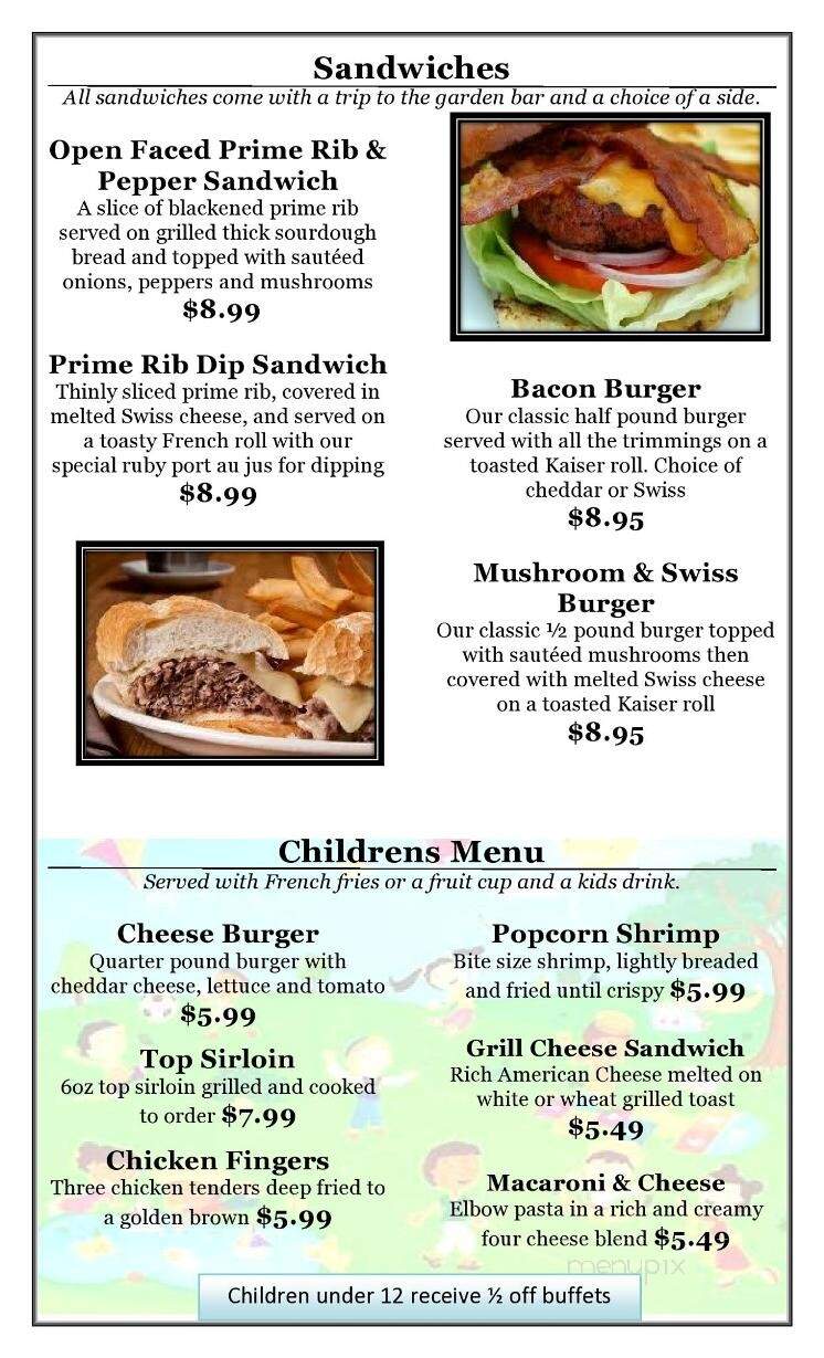 Chestnut Tree Restaurant - Cherokee, NC menu_pic