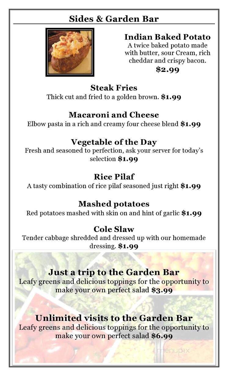 Chestnut Tree Restaurant - Cherokee, NC menu_pic
