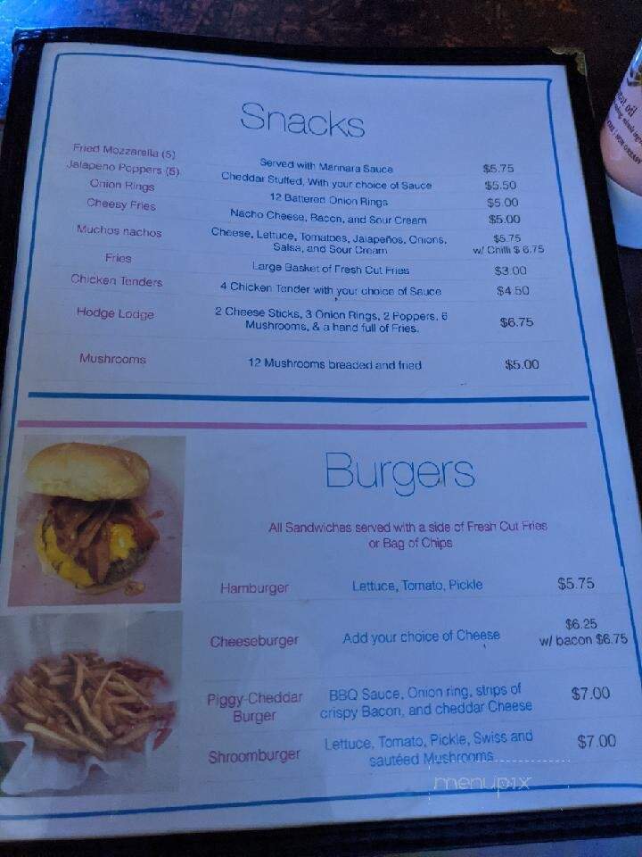 Flying Pig Saloon - Salem, OH menu_pic