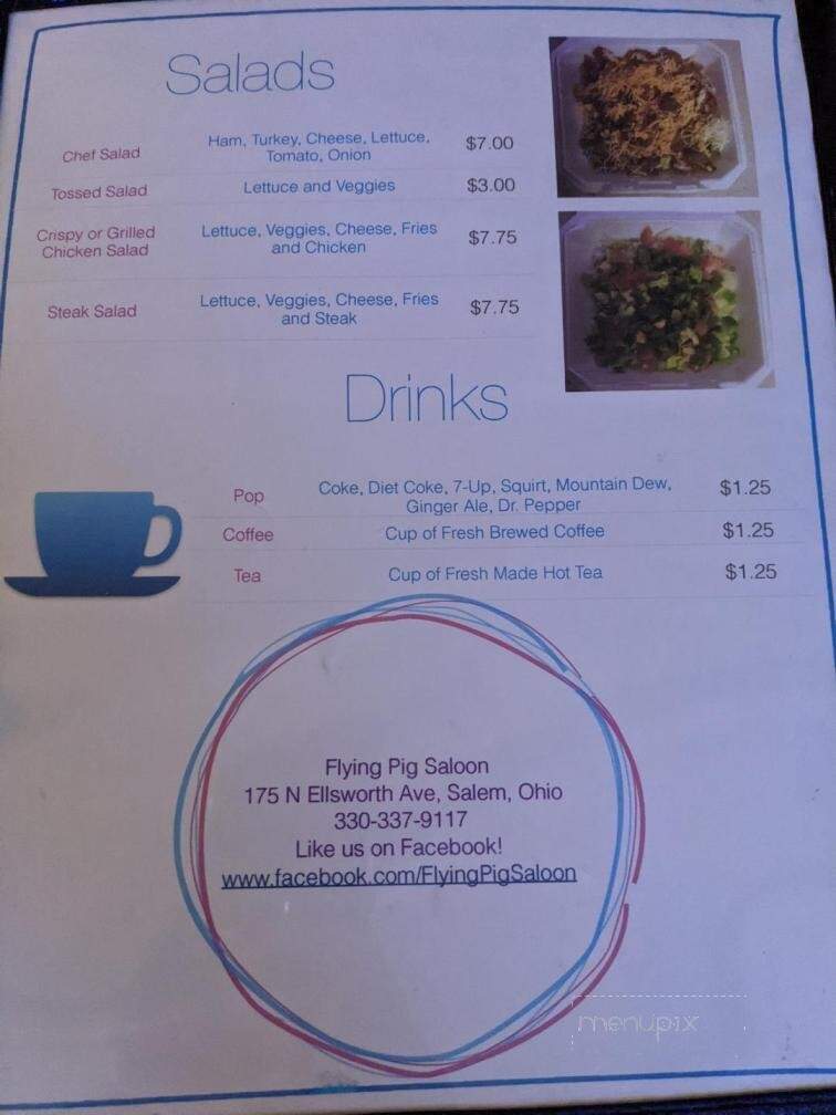 Flying Pig Saloon - Salem, OH menu_pic