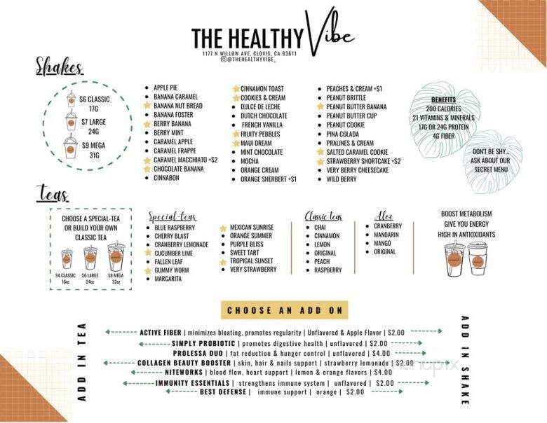 The Healthy Vibe - Clovis, CA menu_pic