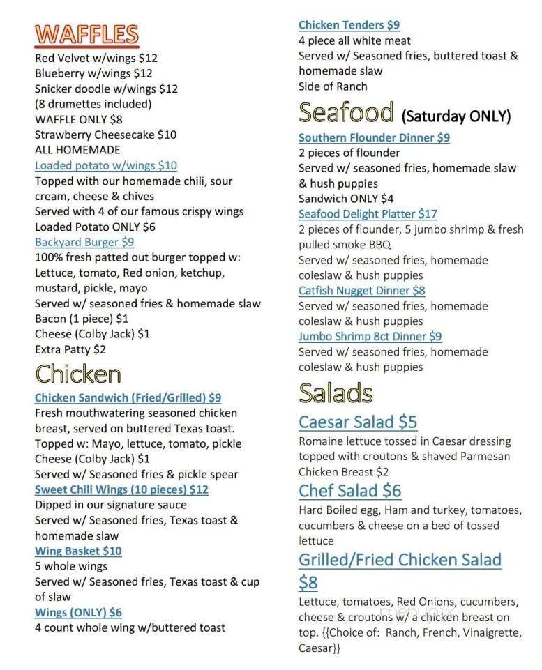 Harry's Backyard Foods - McColl, SC menu_pic