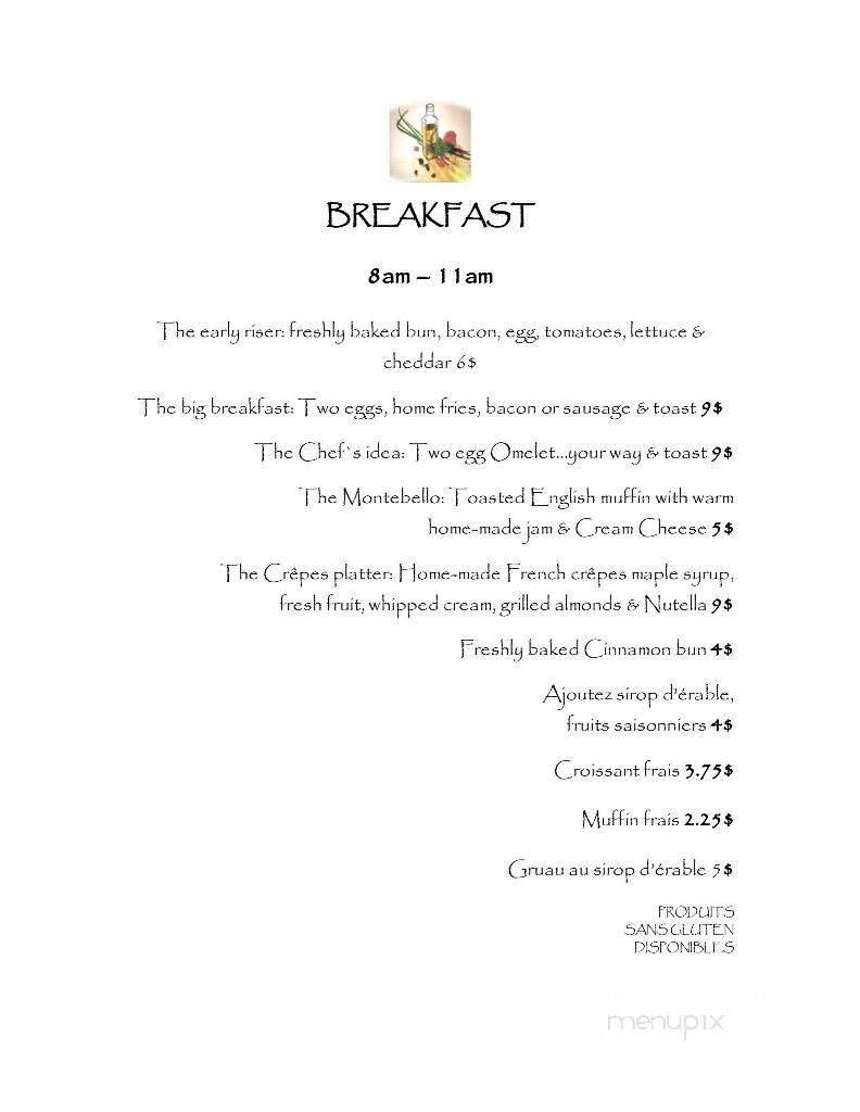 Le Cafe Entre Amis - Montebello, QC menu_pic