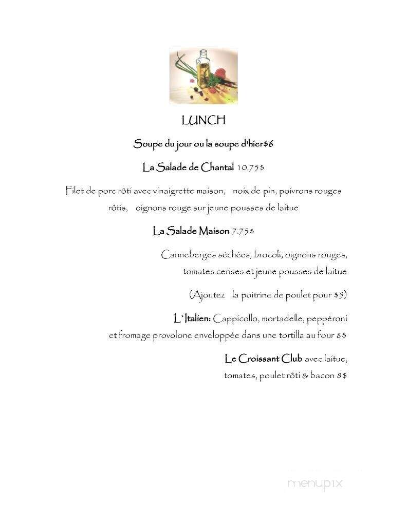 Le Cafe Entre Amis - Montebello, QC menu_pic