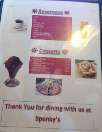 Spanky's Country Restaurant - Newfoundland, PA menu_pic