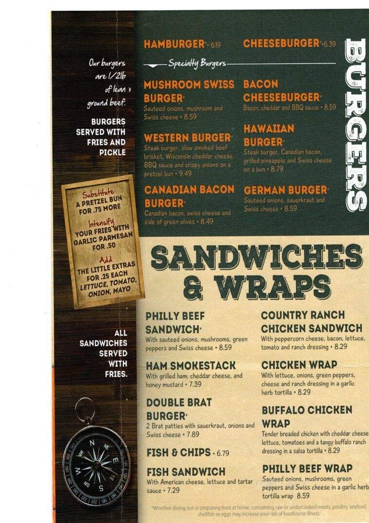 Rock Lake Lodge & Campground - Bloomer, WI menu_pic