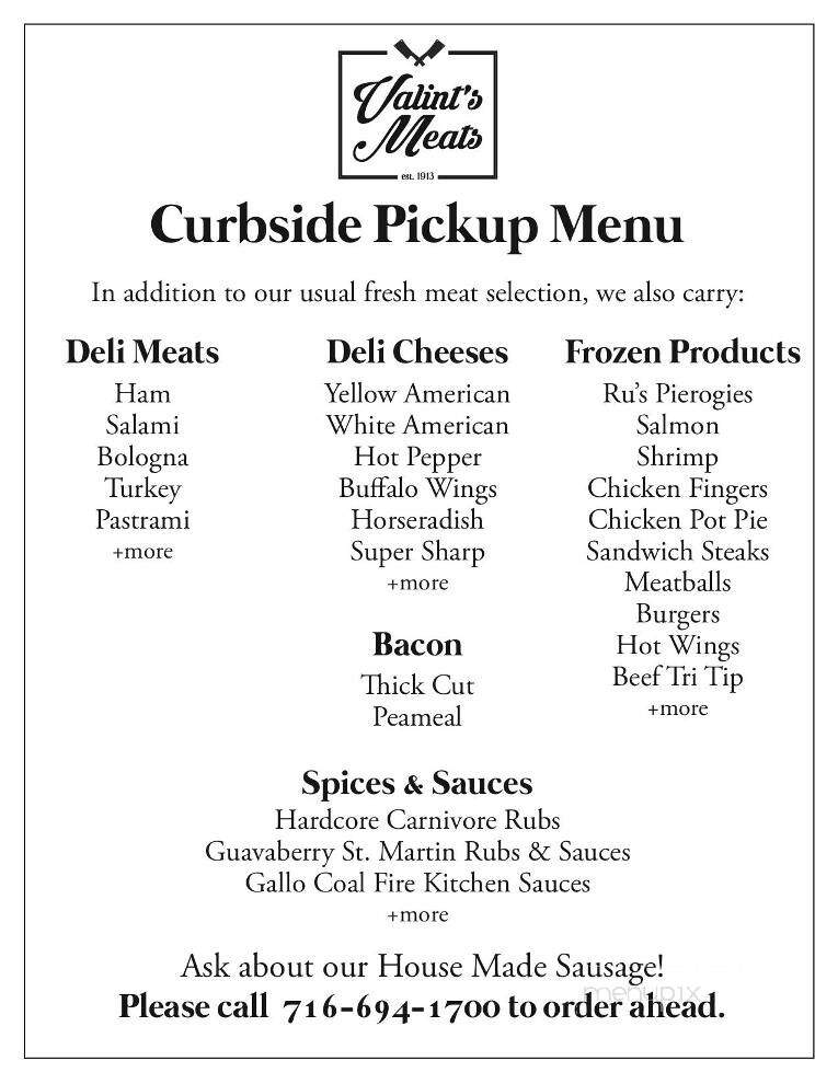 Valint's Meats - Tonawanda, NY menu_pic