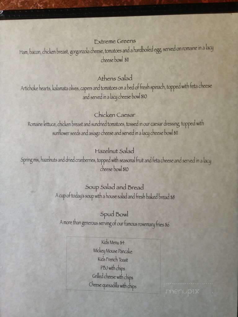 Sassy's Cafe - Redmond, OR menu_pic