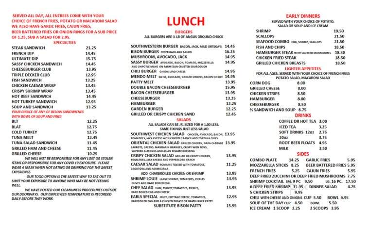 Club Calpella Restaurant - Ukiah, CA menu_pic
