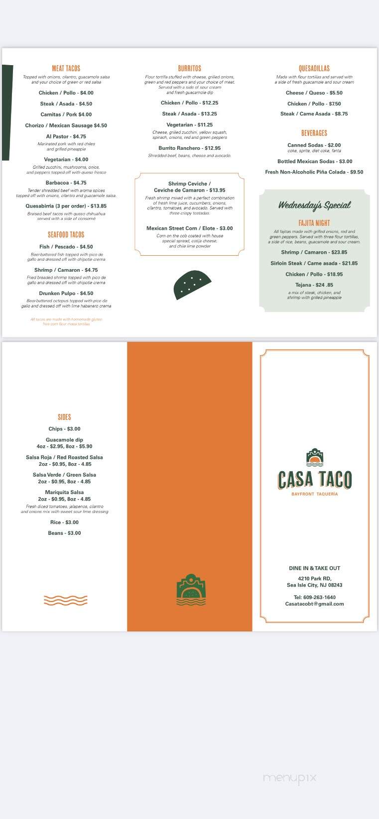 Casa Taco Bayfront Taqueria - Sea Isle City, NJ menu_pic