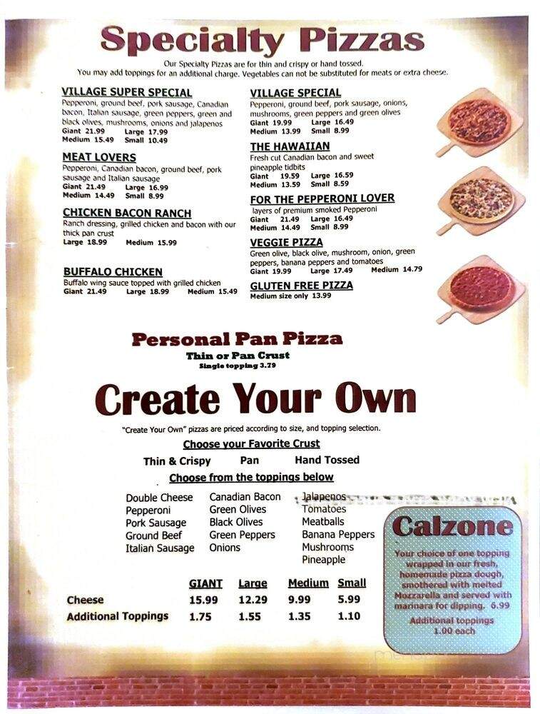 Pizza Village Of Beulaville - Beulaville, NC menu_pic