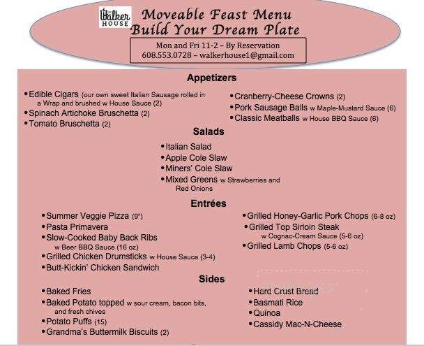 Walker House - Mineral Point, WI menu_pic
