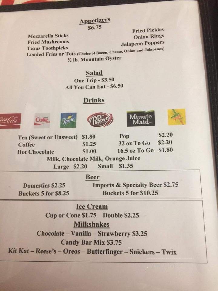 Hilltop Restaurant & Steak - Cedar Vale, KS menu_pic