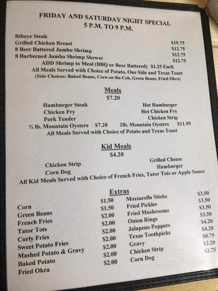Hilltop Restaurant & Steak - Cedar Vale, KS menu_pic