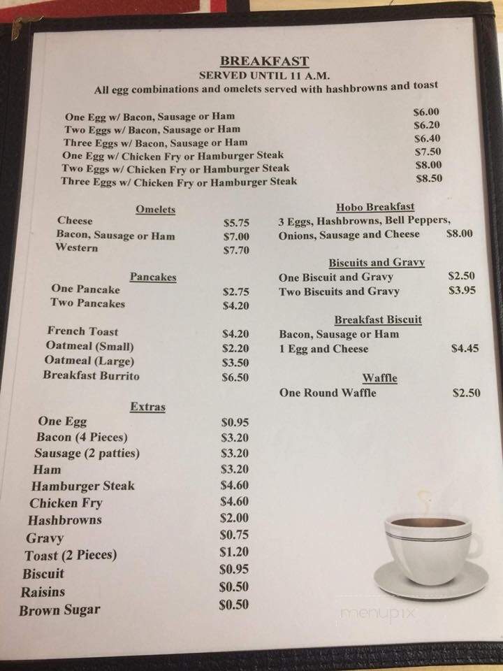 Hilltop Restaurant & Steak - Cedar Vale, KS menu_pic