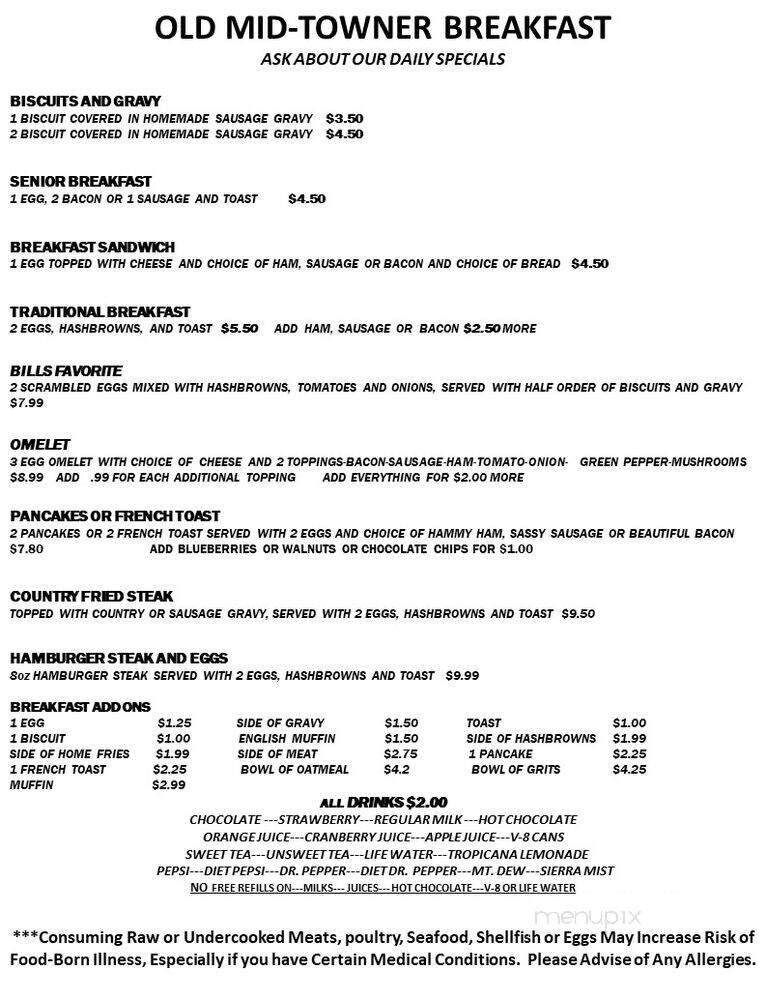 Suzie's Mid-Town Cafe - Reeds Spring, MO menu_pic