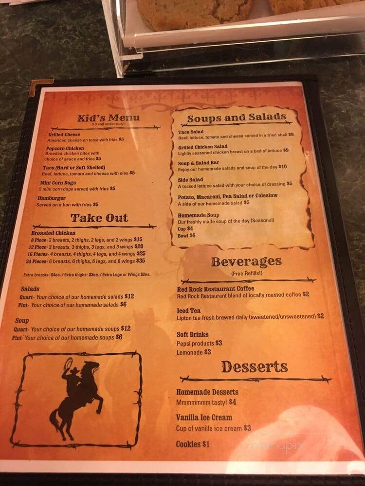 Red Rock Bar & Grill - Brandon, SD menu_pic