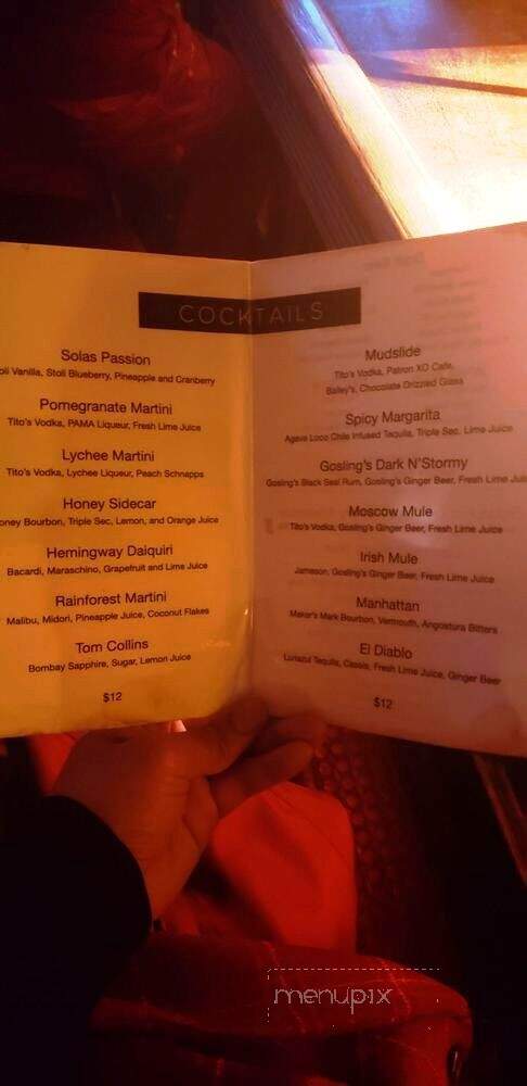 Solas - New York, NY menu_pic