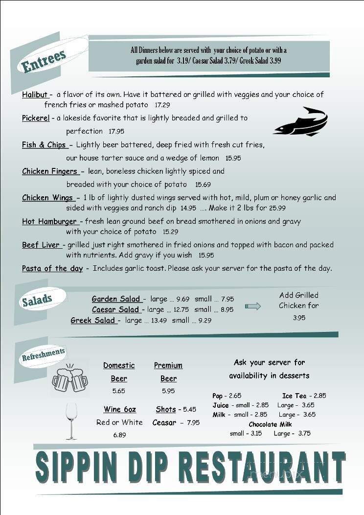 Sippin Dip Restaurant & Bakery - Ennismore, ON menu_pic