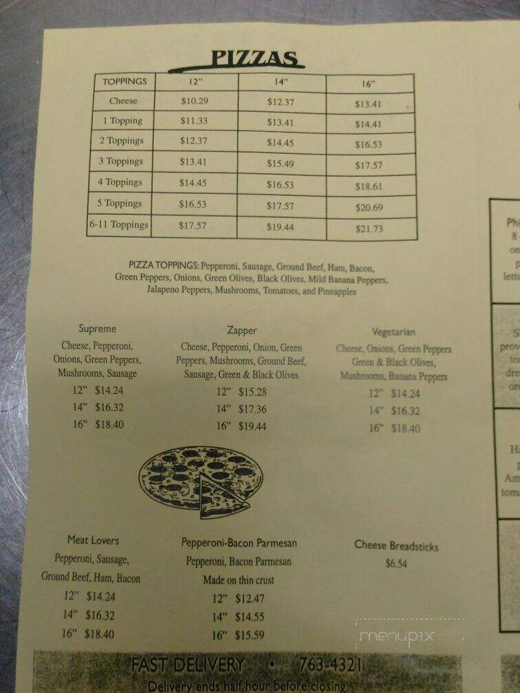 Zappers - Shady Spring, WV menu_pic