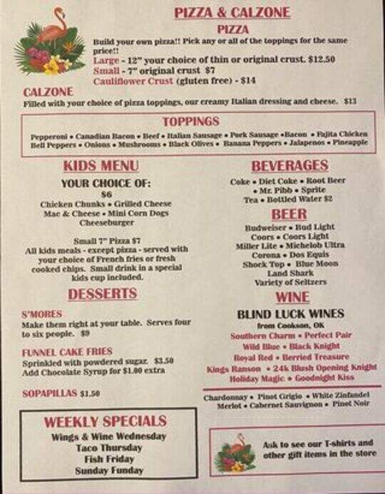 The Deck at Cookson Village - Cookson, OK menu_pic