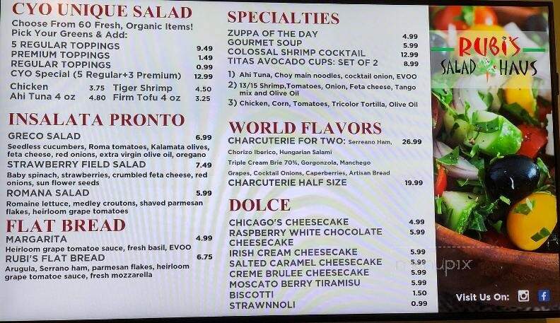 Rubi's Saladhaus - Parkersburg, WV menu_pic