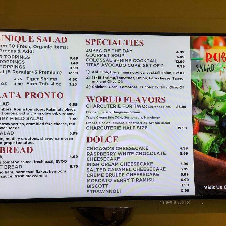Rubi's Saladhaus - Parkersburg, WV menu_pic
