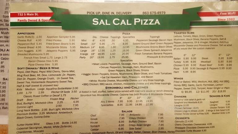 Sal-Cal Pizza & Sandwich Shop - Labelle, FL