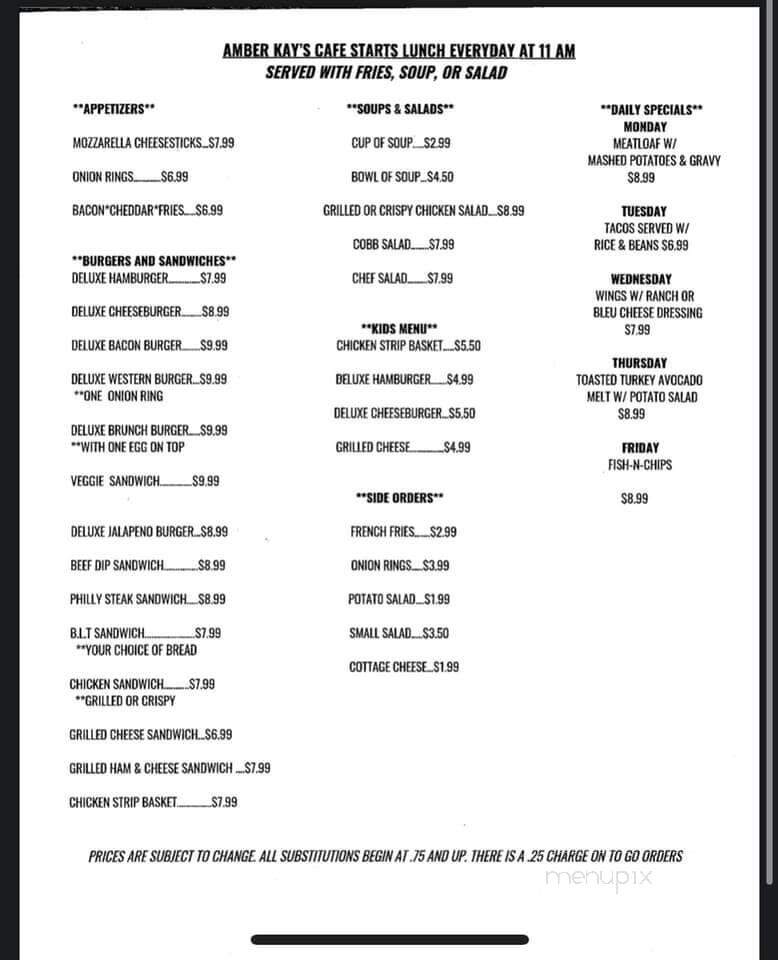 Amber Kay's Cafe - Cedar City, UT menu_pic