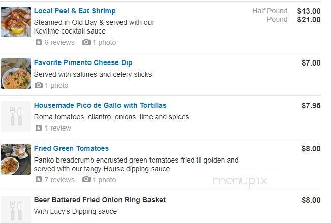 Lucy Bell's Cafe - Daufuskie Island, SC menu_pic