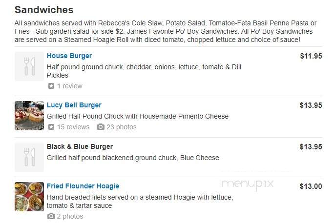 Lucy Bell's Cafe - Daufuskie Island, SC menu_pic