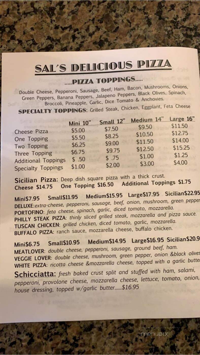 Sal's - Fork Union, VA menu_pic