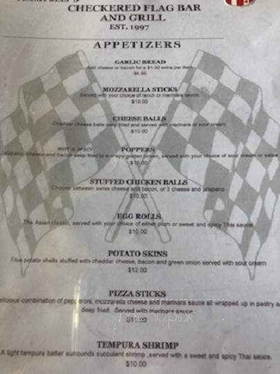 Checkered Flag Bar & Grill - Mount Hope, ON menu_pic